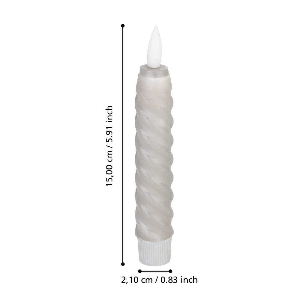Eglo 422229 "ANDRAFIABE" 15 Cm Yüksekliğinde Led Balmumu Plastik Gri 2'Li Set