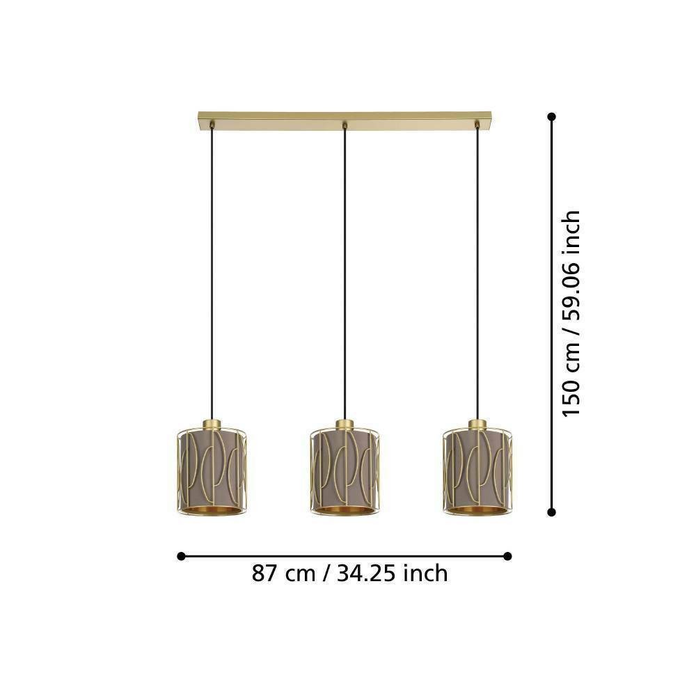 Eglo 390207 "COROJAL" 150 Cm Yüksekliğinde Çelik Gold Sarkıt Avize