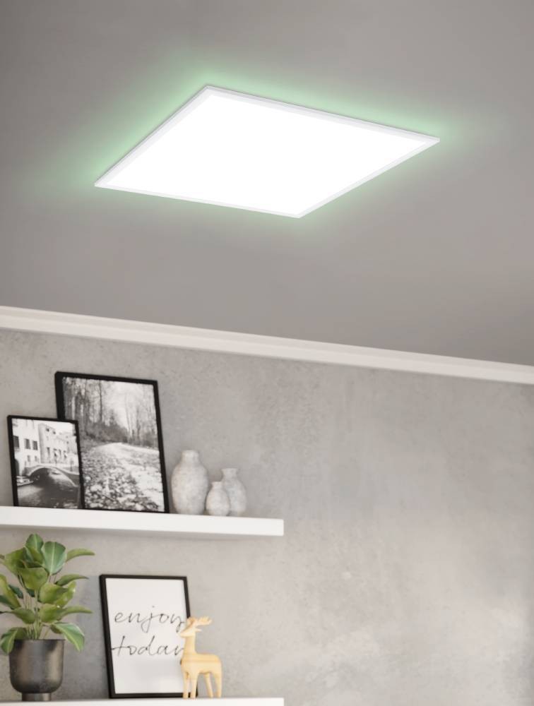 Eglo 98766 "SALOBRENA-B" 59,5 Cm Uzunluğunda 59,5 Cm Genişliğinde Alüminyum, Çelik Beyaz Led Panel RGB
