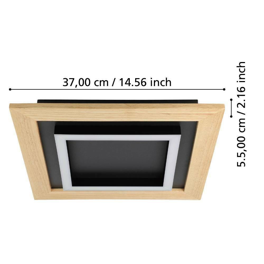 Eglo 900603 "TIRRENARA" 37 Cm Uzunluğunda Çelik, Ahşap Siyah, Kahverengi Tavan Armatürü