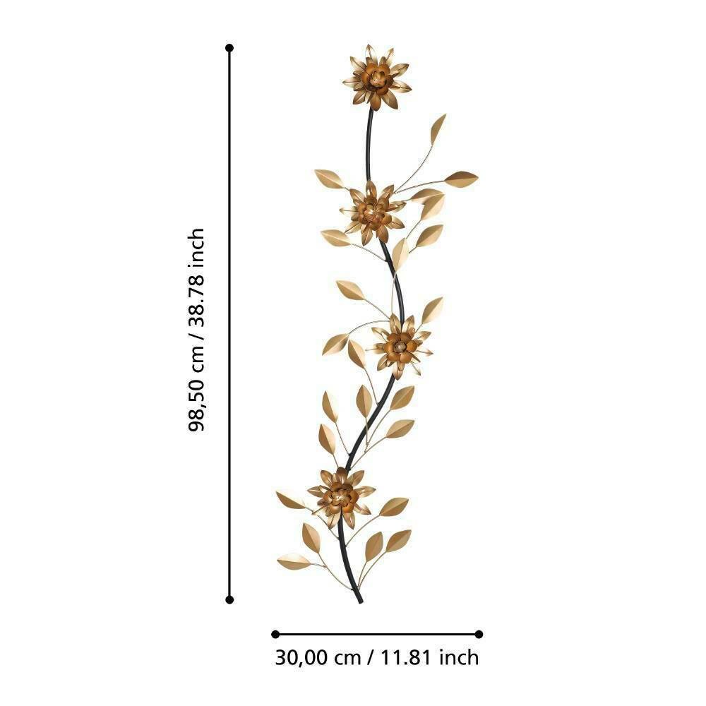 Eglo 426014 "CHIKUMA" 98,5Cm Yüksekliğinde Pirinç Siyah Metal Duvar Dekorasyonu