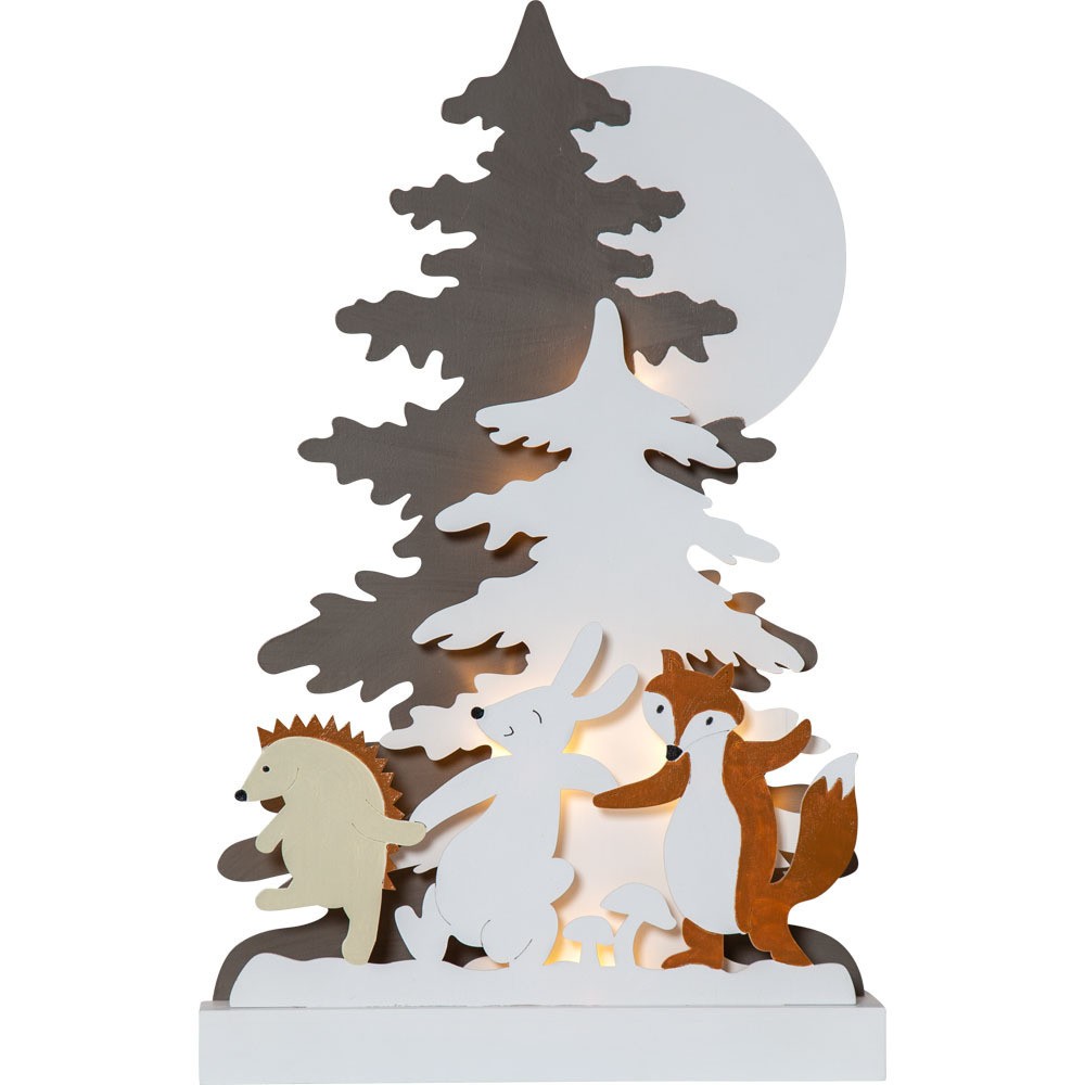 Eglo 271-80 "FOREST FRIENDS" Ledli Dekoratif Aydınlatma Renkli Ahşap 44Cm Yüksekliğinde 28Cm Uzunluğunda