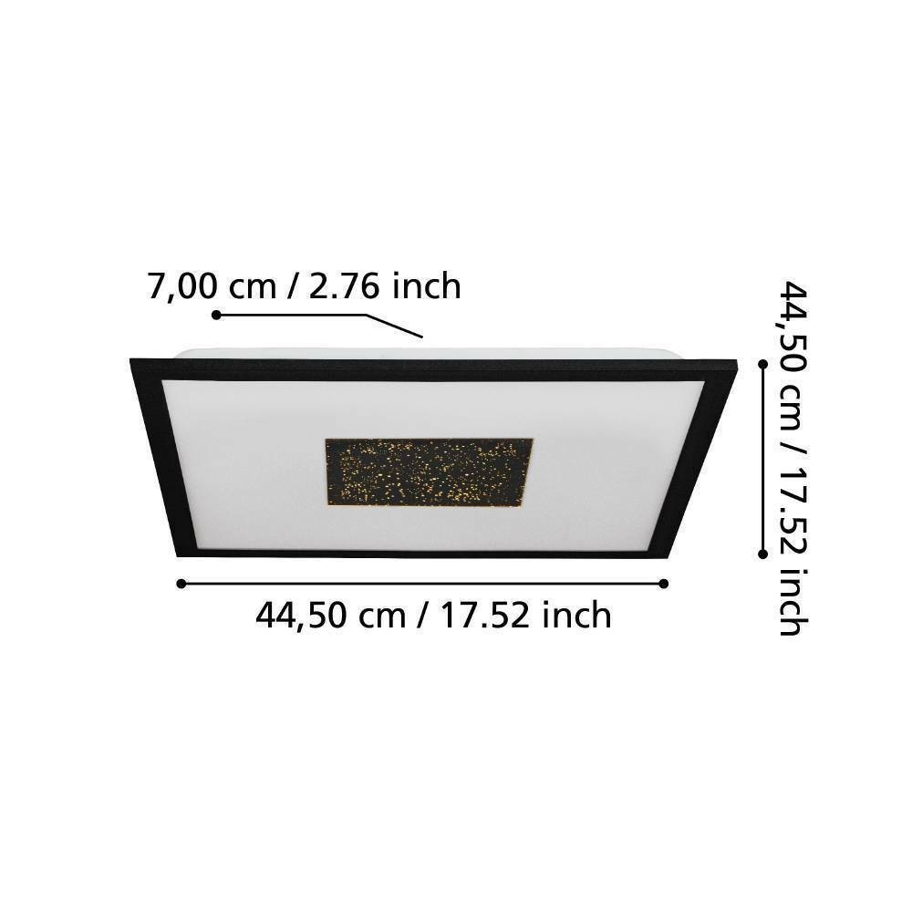 Eglo 900559 "MARMORATA" 44,5 Cm Uzunluğunda 44,5 Cm Genişliğinde Alüminyum, Çelik Siyah, Beyaz Led Panel