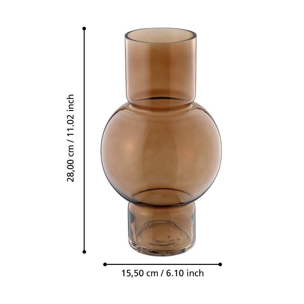 Eglo 421233 "AMPITABE" 28 Cm Yüksekliğinde Kahverengi Cam Vazo