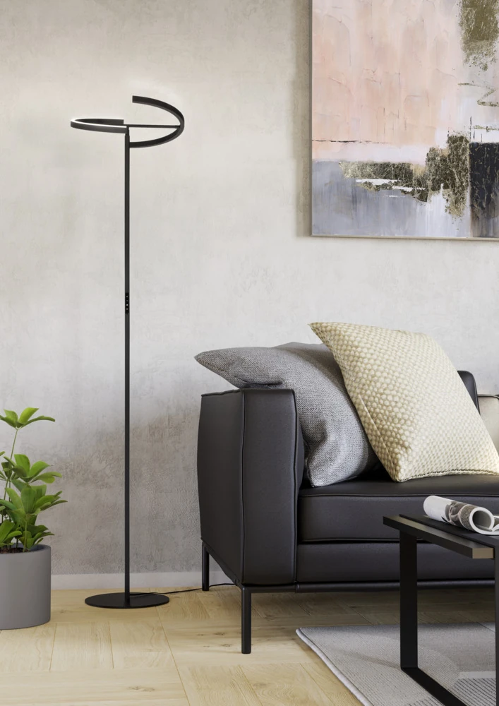 Eglo 901972 "CASTELPOTO" 180 Cm Yüksekliğinde Siyah Çelik Köşe Lambası Lambader