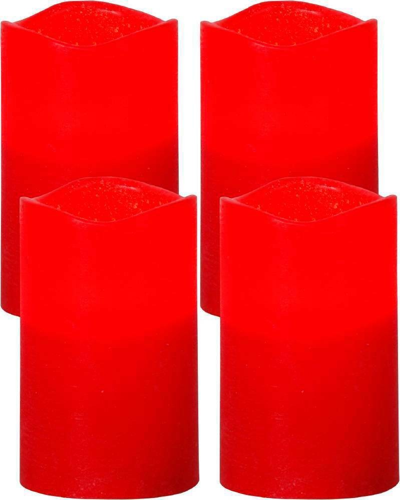Eglo 064-62 "MAY" Plastik Kırmızı Led Mum 12,5Cm Yüksekliğinde 4'Lü Set