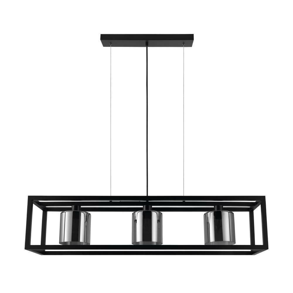 Eglo 390175 İç Mekan " Brıslıng " Siyah Renk Dökme Çelik Sarkıt Lamba Ip20 E27 Max: 3X60W En: 110 Cm