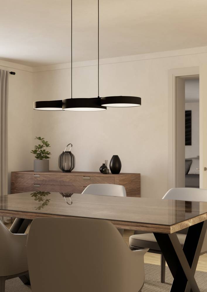 Eglo 900854 "BARBANO-Z" 110 Cm Yüksekliğinde Çelik Siyah Sarkıt Avize RGB