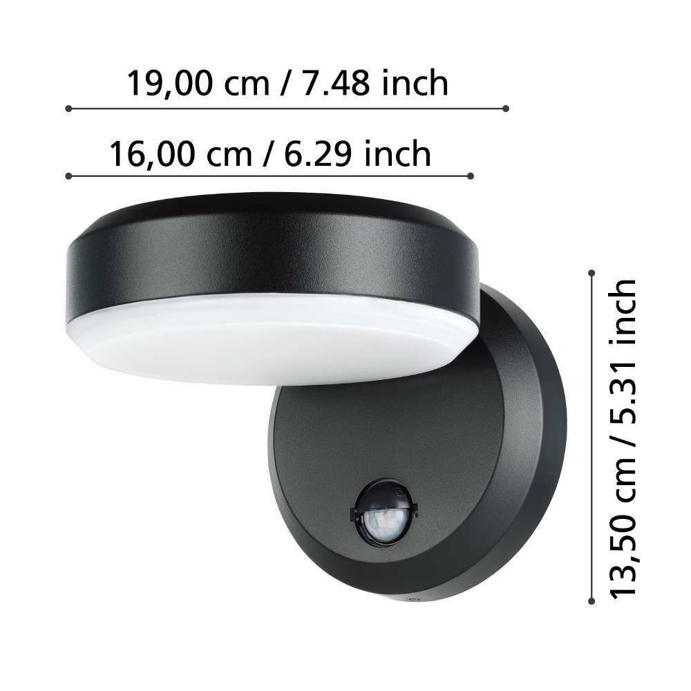 Eglo 900674 "FORNACI" Çelik Dış Mekan Sensörlü Bahçe Aydınlatması Aplik Ip44