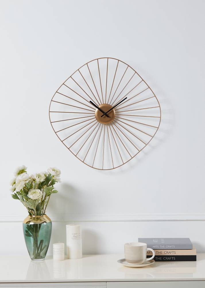 Eglo 425514 "MATSUMOTO" 50 Cm Genişliğinde Pirinç, Siyah Çelik Dekoratif Duvar Saati