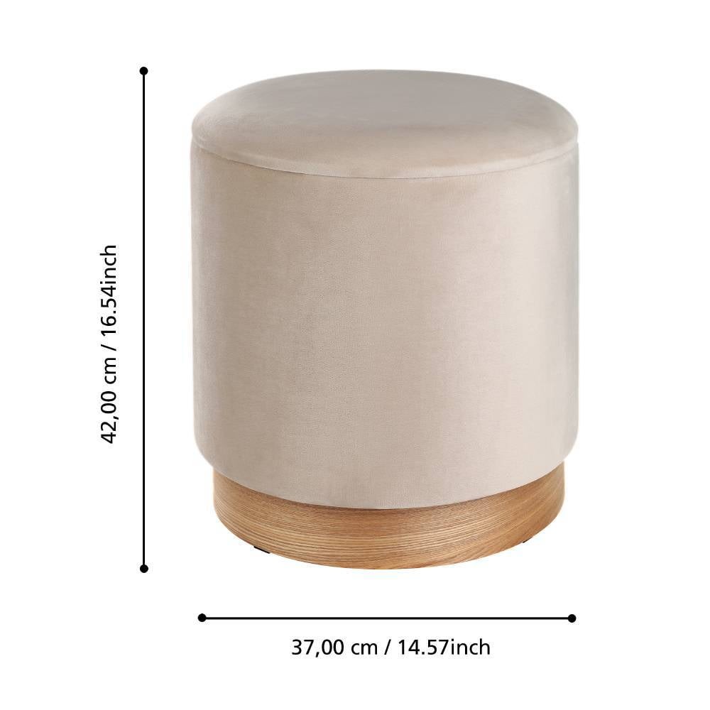 Eglo 424035 "MASHIKE" 42 Cm Yüksekliğinde 37 Cm Çapında Krem Beyaz Polyester Puf 2'Li Set