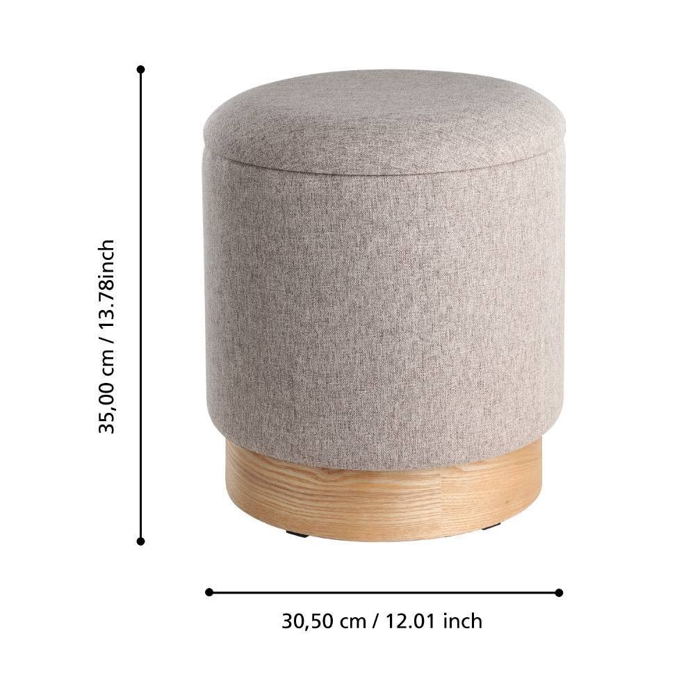 Eglo 424034 "MASHIKE" 42 Cm Yüksekliğinde 37 Cm Çapında Kahverengi Polyester Puf 2'Li Set