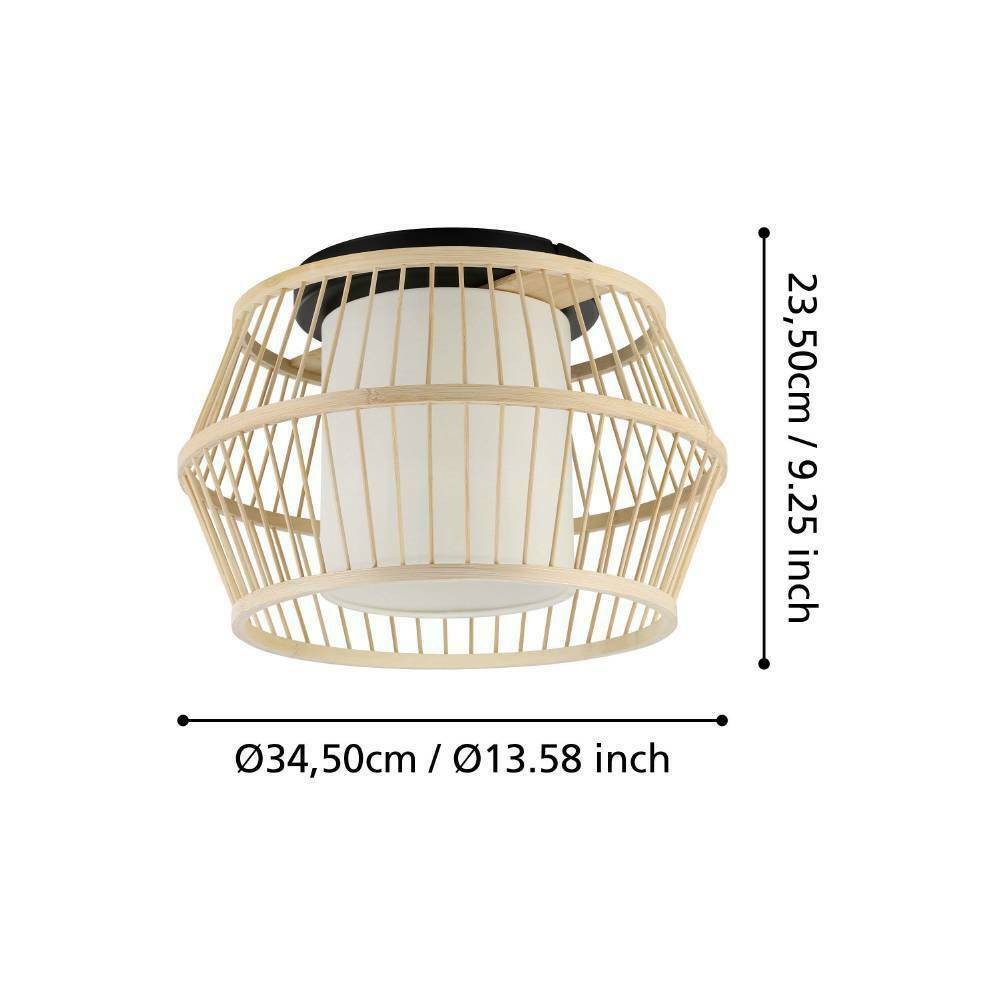 Eglo 390232 İç Mekan " Monterroso " Siyah Renk Dökme Çelik Tavan Lambası Ip20 E27 Max: 1X40W  Çap: 34,5 Cm
