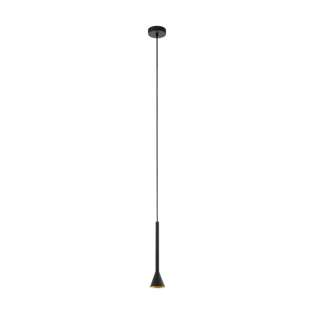 Eglo 97604 "CORTADERAS" 150 Cm Yüksekliğinde Çelik Siyah, Gold Sarkıt Avize