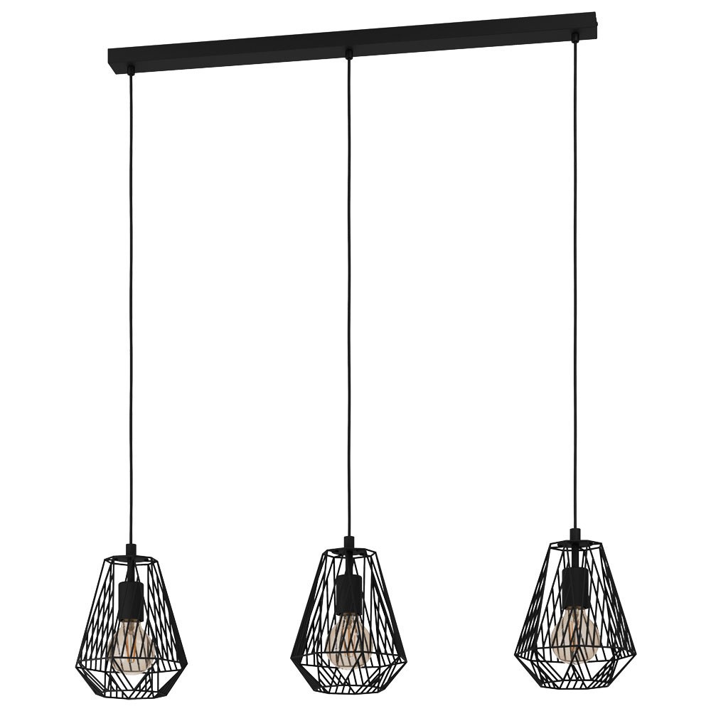 Eglo 43693 İç Mekan " Stype " Siyah Renk Dökme Çelik Sarkıt Lamba Ip20 E27 Max: 3X40W En: 96 Cm
