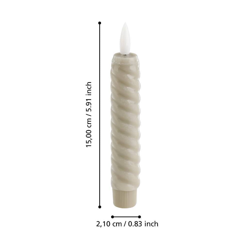 Eglo 422225 "ANDRAFIABE" 15 Cm Yüksekliğinde Led Balmumu Plastik Bej 2'Li Set
