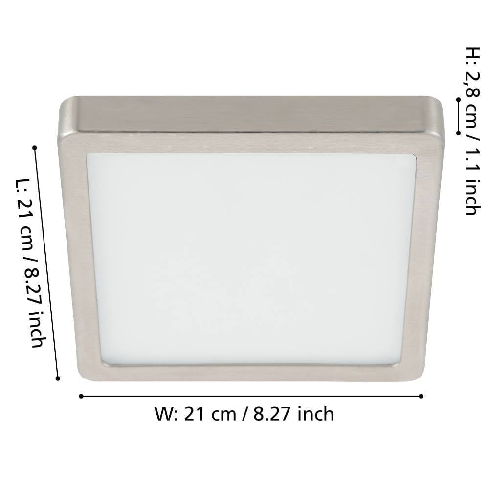 Eglo 900594 "FUEVA 5" 21 Cm Uzunluğunda Çelik Nikel Mat Tavan Armatürü