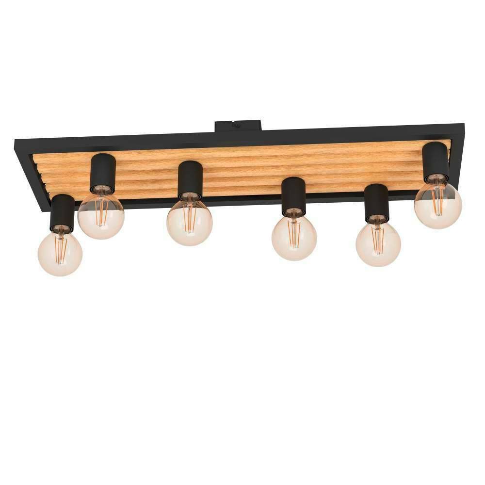 Eglo 43724 "CONSETT" 78 Cm Uzunluğunda Çelik, Ahşap Siyah, Kahverengi Tavan Armatürü