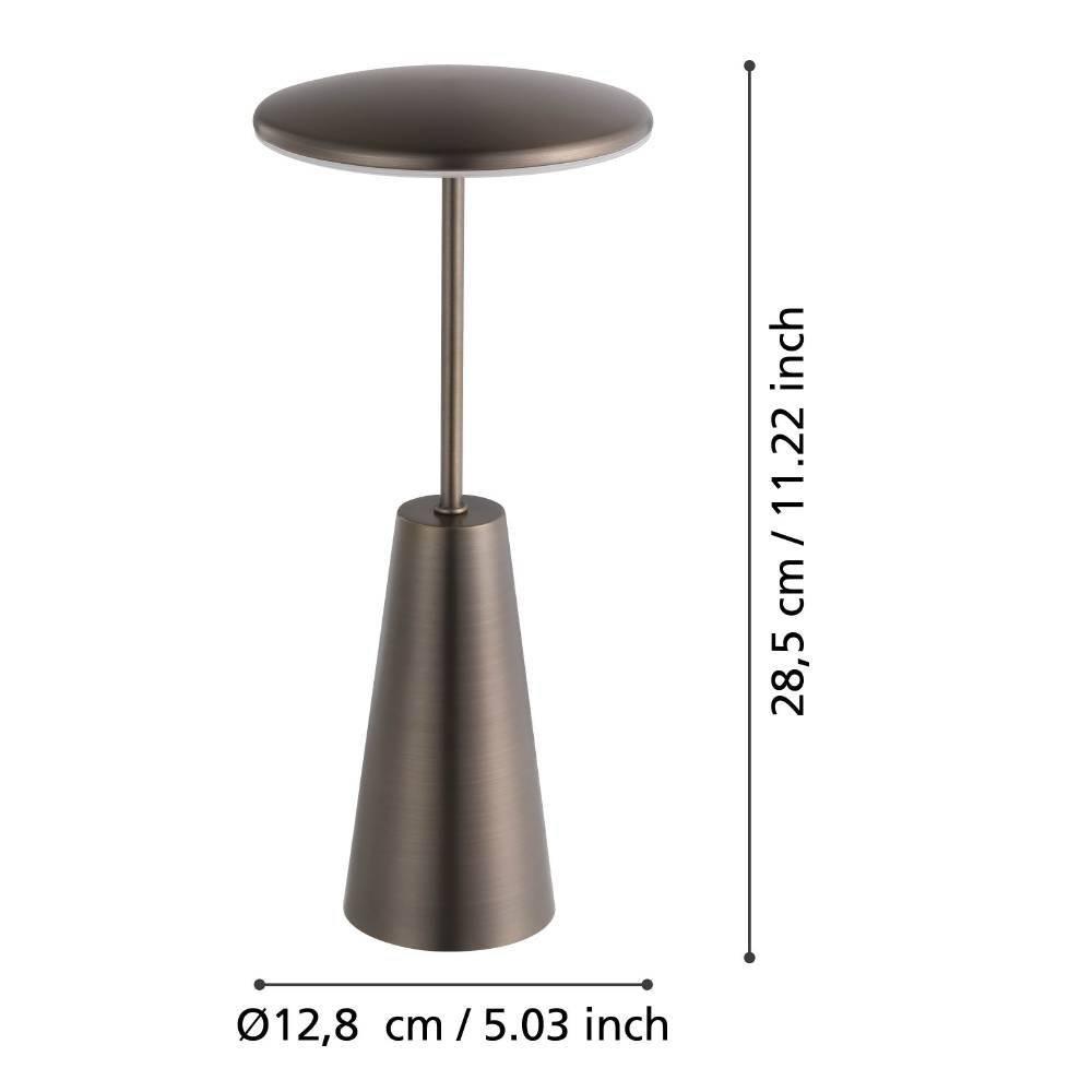 Eglo 900924 "PICCOLA" 28 Cm Yüksekliğinde Dokunmatik Usb Girişli Çelik Dış Mekan Bahçe Aydınlatması Masa Lambası Ip54