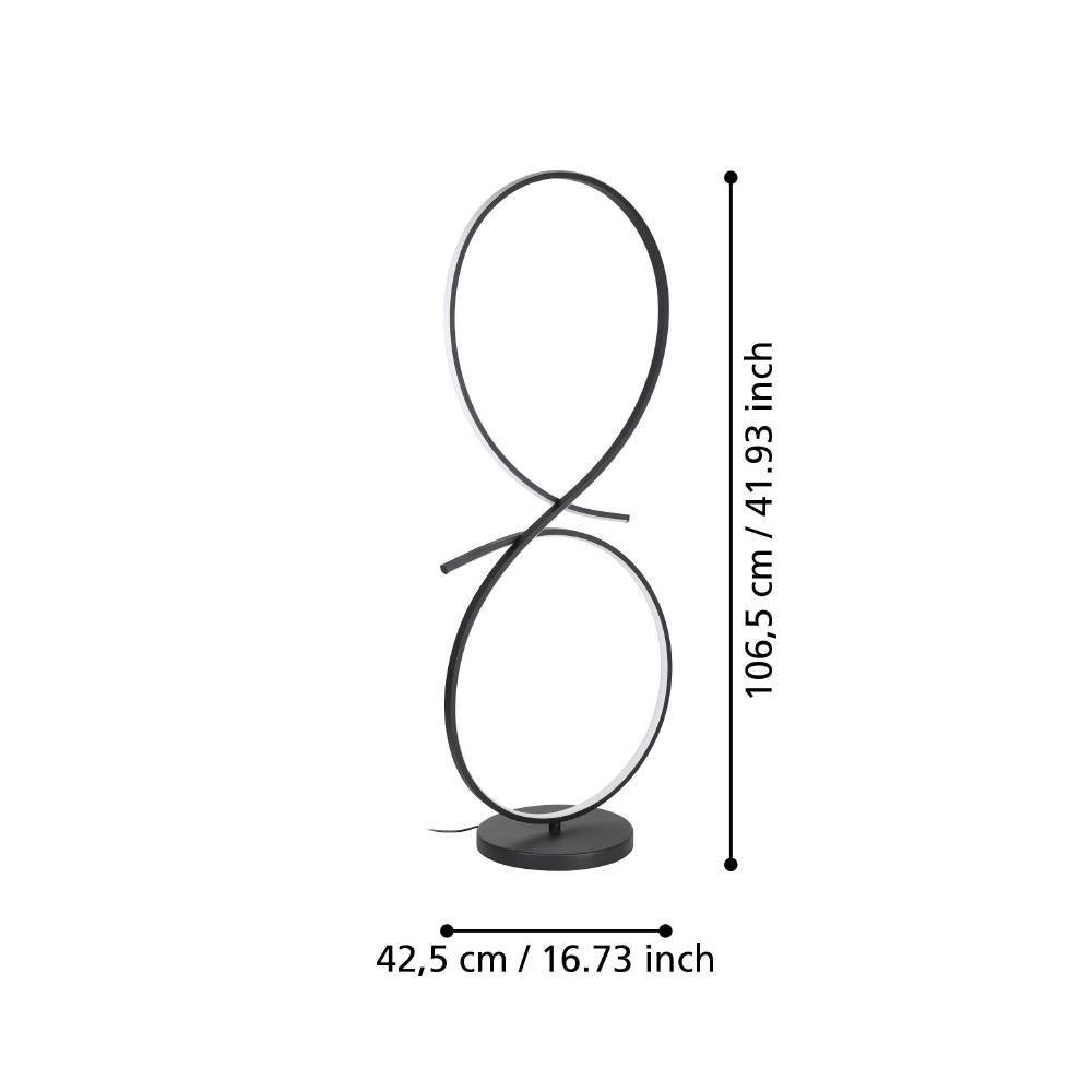 Eglo 901271 "SERPINS" 107 Cm Yüksekliğinde Alüminyum, Çelik Köşe Lambası Lambader