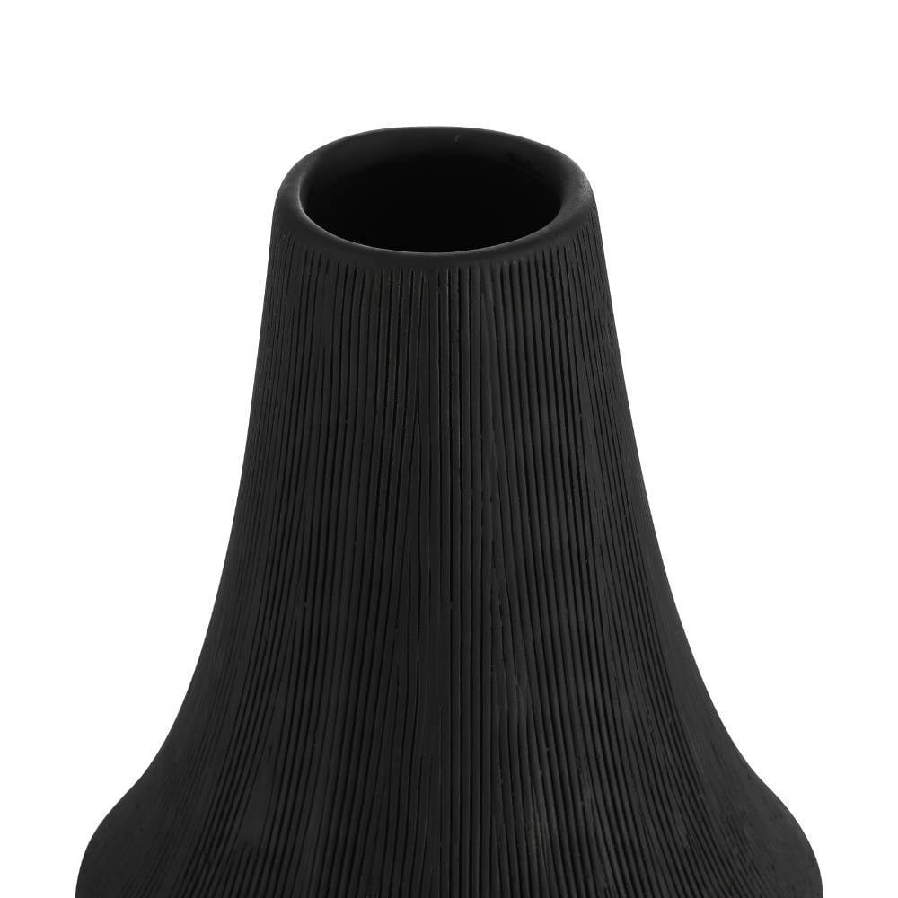 Eglo 421007 "SUAL" 32 Cm Yüksekliğinde Pirinç, Siyah Seramik Vazo