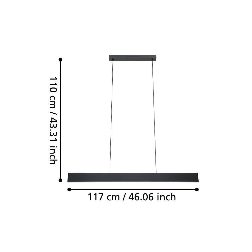Eglo 900878 "ANDREAS-Z" 110 Cm Yüksekliğinde Çelik Siyah Sarkıt Avize RGB