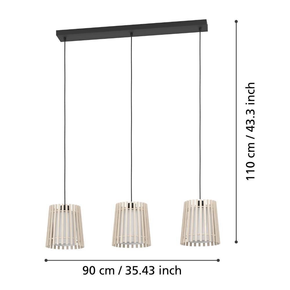 Eglo 900903 "FATTORIA" 110 Cm Yüksekliğinde Çelik Siyah Sarkıt Avize