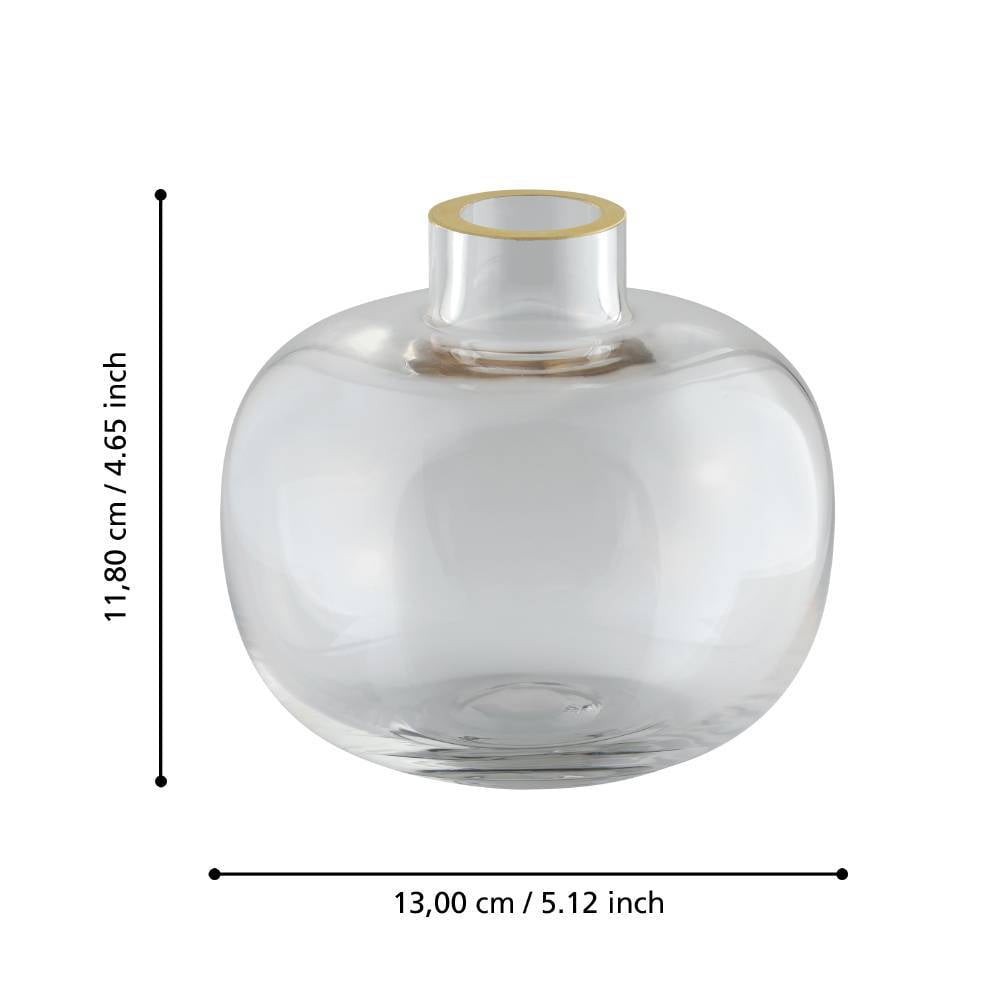 Eglo 421214 "SIRANANA" 11,8 Cm Yüksekliğinde Şeffaf, Pirinç Cam Vazo