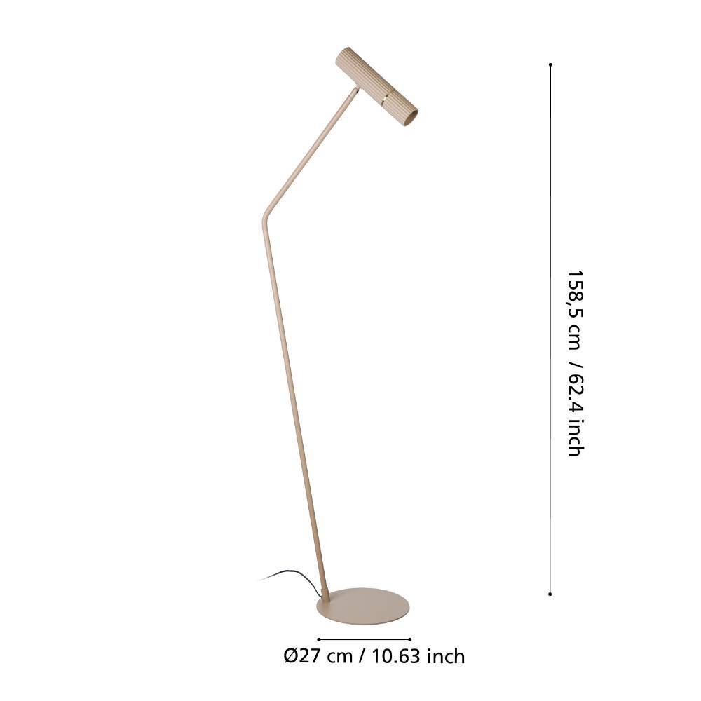 Eglo 901155 "CAMINIA" 158,5 Cm Yüksekliğinde Çelik Köşe Lambası Lambader