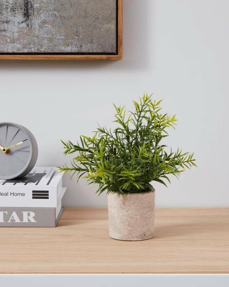 Eglo 428029 "CHITOSE" 22 Cm Yüksekliğinde Plastik Kahveengi, Yeşil Saksıda Yapay Çiçek