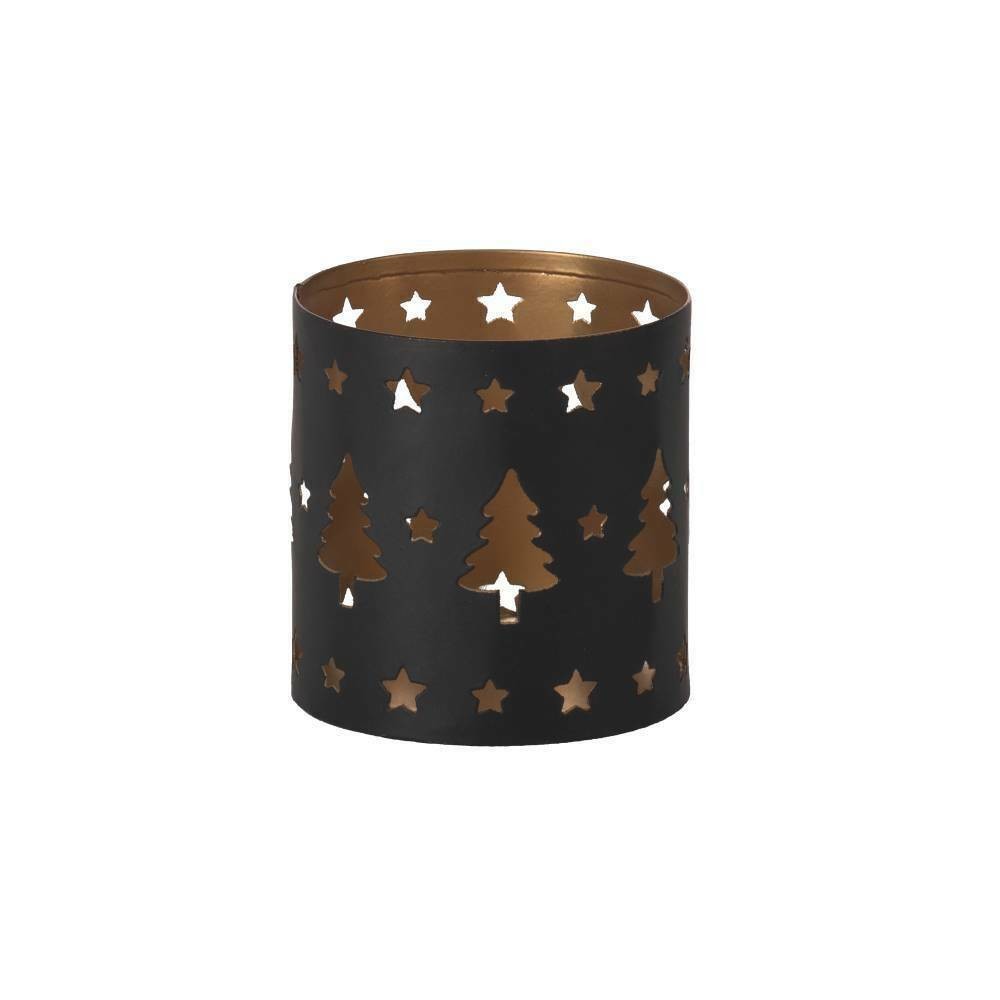 Eglo 422062 "LUGAIT" 8 Cm Yüksekliğinde Siyah Gold Metal Dekoratif Mumluk