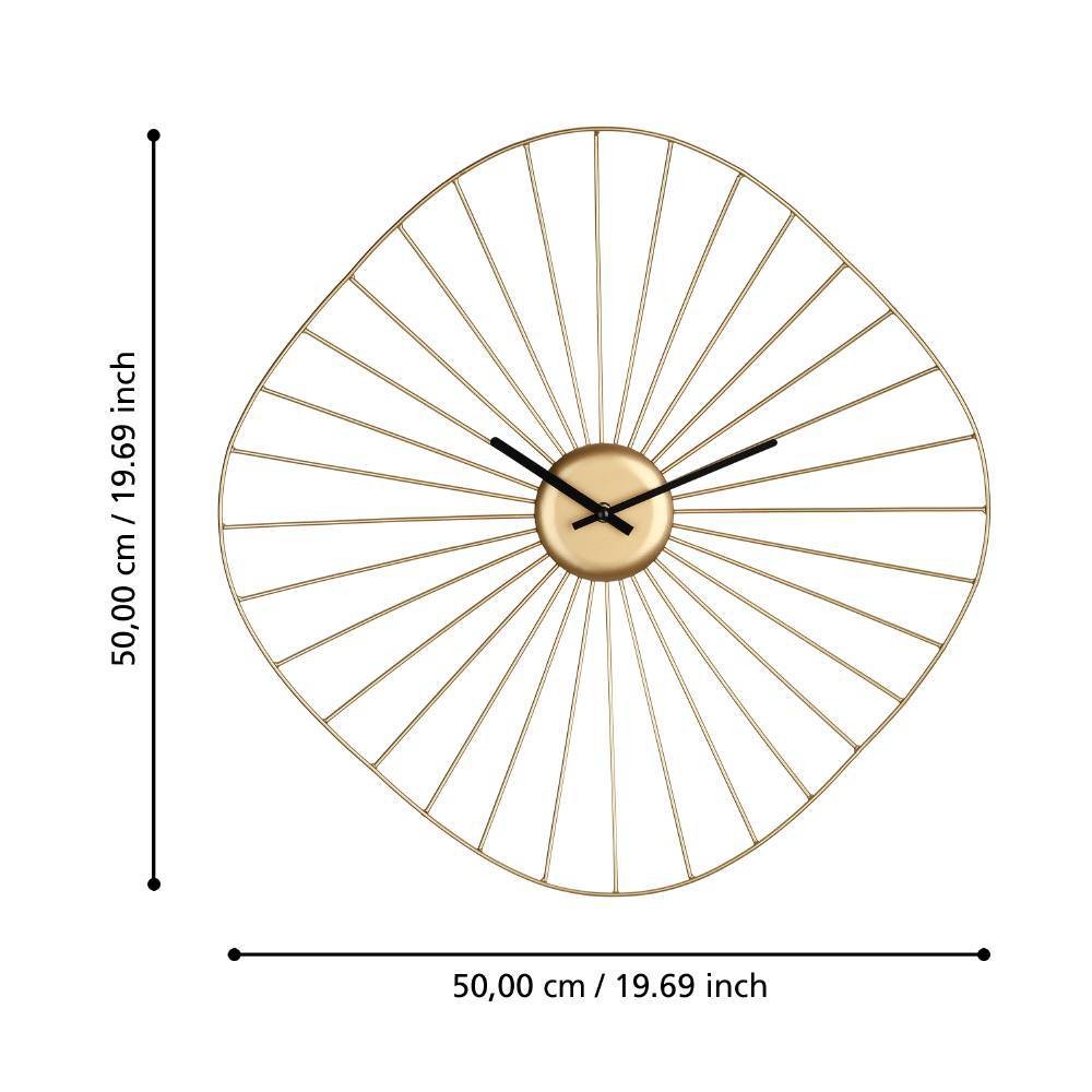 Eglo 425514 "MATSUMOTO" 50 Cm Genişliğinde Pirinç, Siyah Çelik Dekoratif Duvar Saati