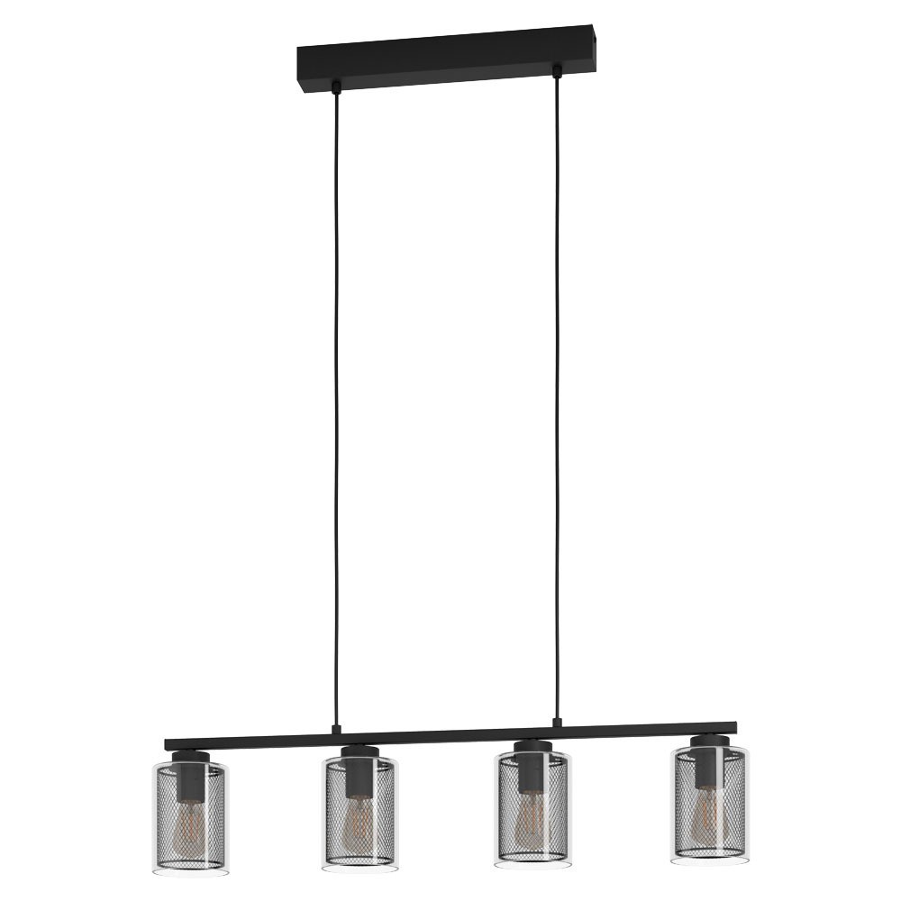 Eglo 99707 İç Mekan " Zocabon " Siyah Renk Dökme Çelik Sarkıt Aydınlatması Ip20 E27 Max: 4X40W En: 81,5 Cm