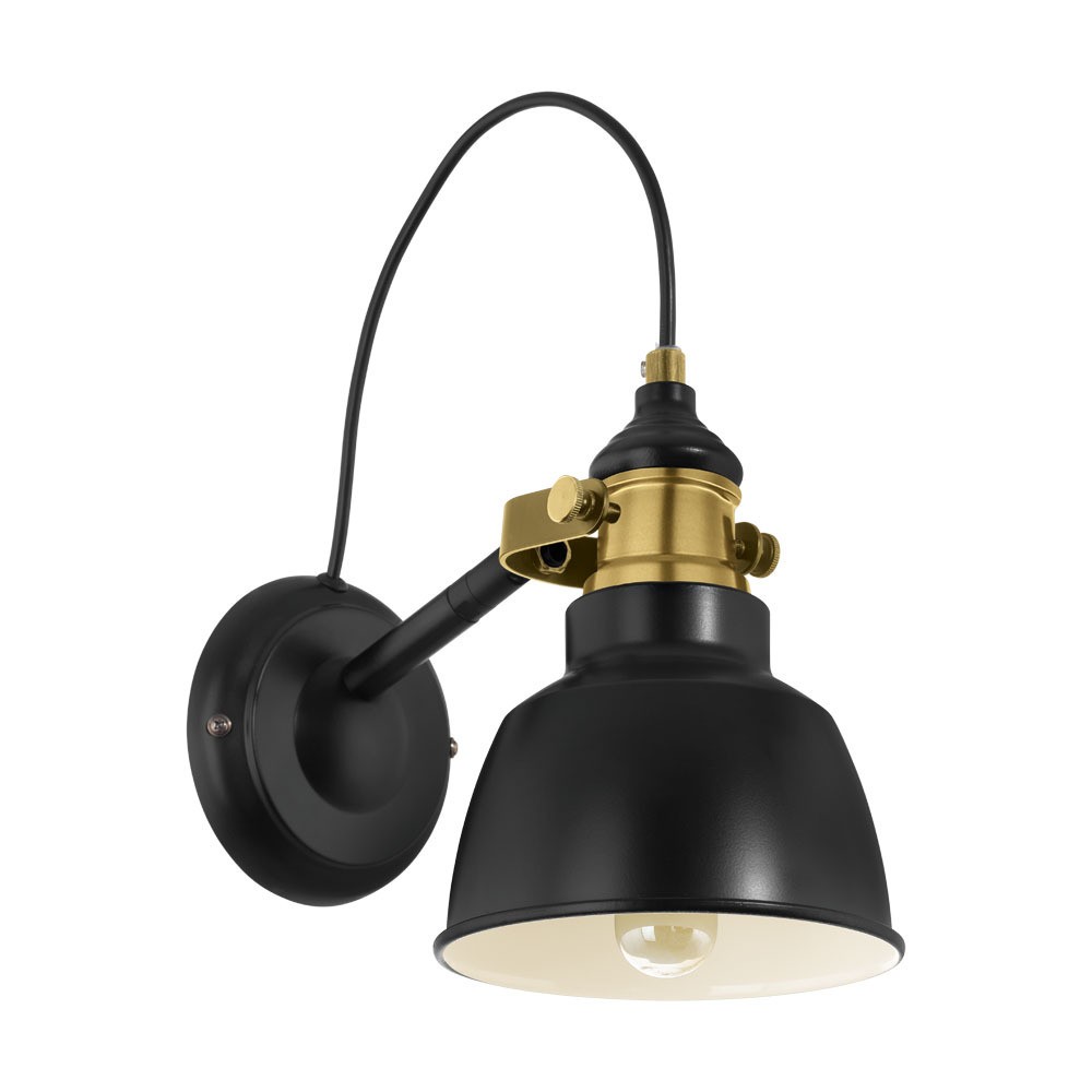 Eglo 49522 "THORNFORD" Çelik Siyah, Fırçalanmış Duvar Aplik