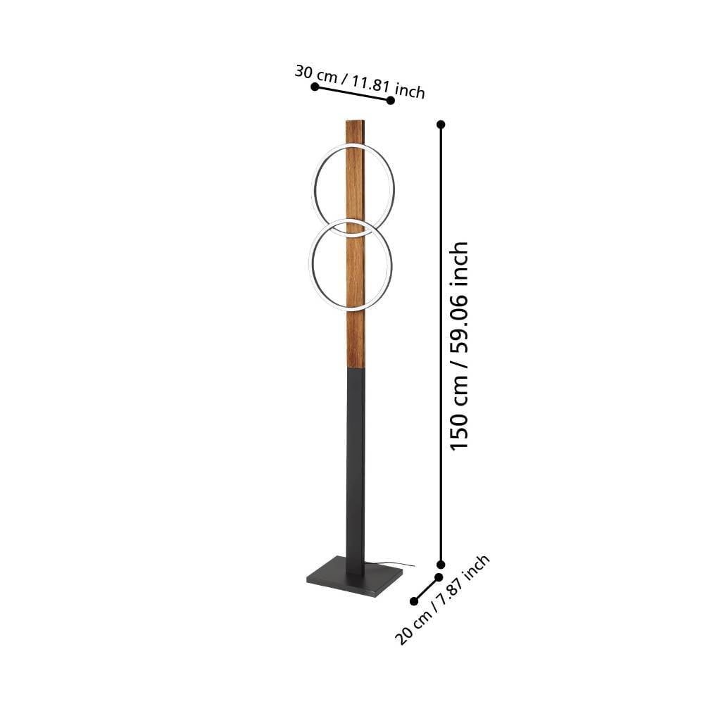 Eglo 900892 "BOYAL" 150 Cm Yüksekliğinde Çelik, Ahşap Köşe Lambası Lambader