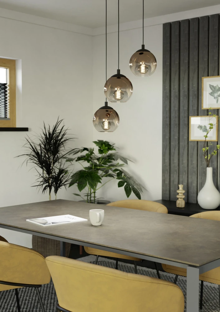 Eglo 901925 "ARISCANI 1" 110 Cm Yüksekliğinde 42.5 Cm Çapında Çelik Sarkıt Avize