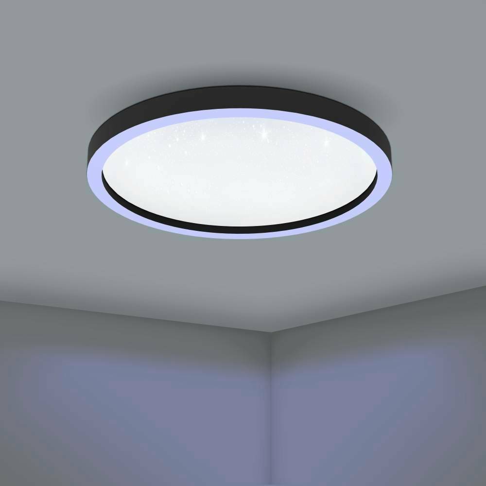Eglo 900412 "MONTEMORELOS-Z" 57 Cm Çapında Alüminyum Siyah Tavan Armatürü RGB