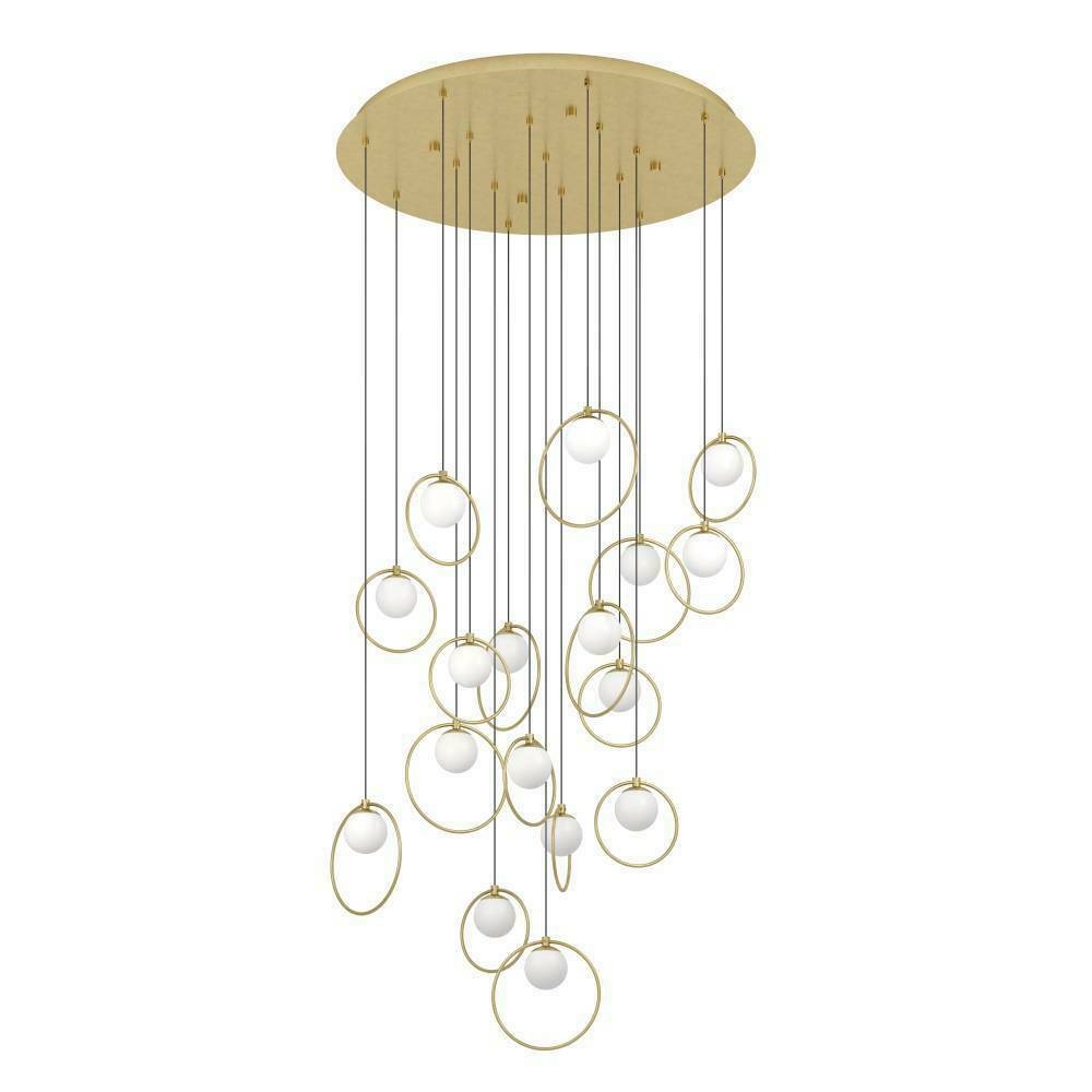Eglo 390346 "PORTOCOLOM" 78 Cm Çapında Çelik Pirinç, Gold Sarkıt Avize
