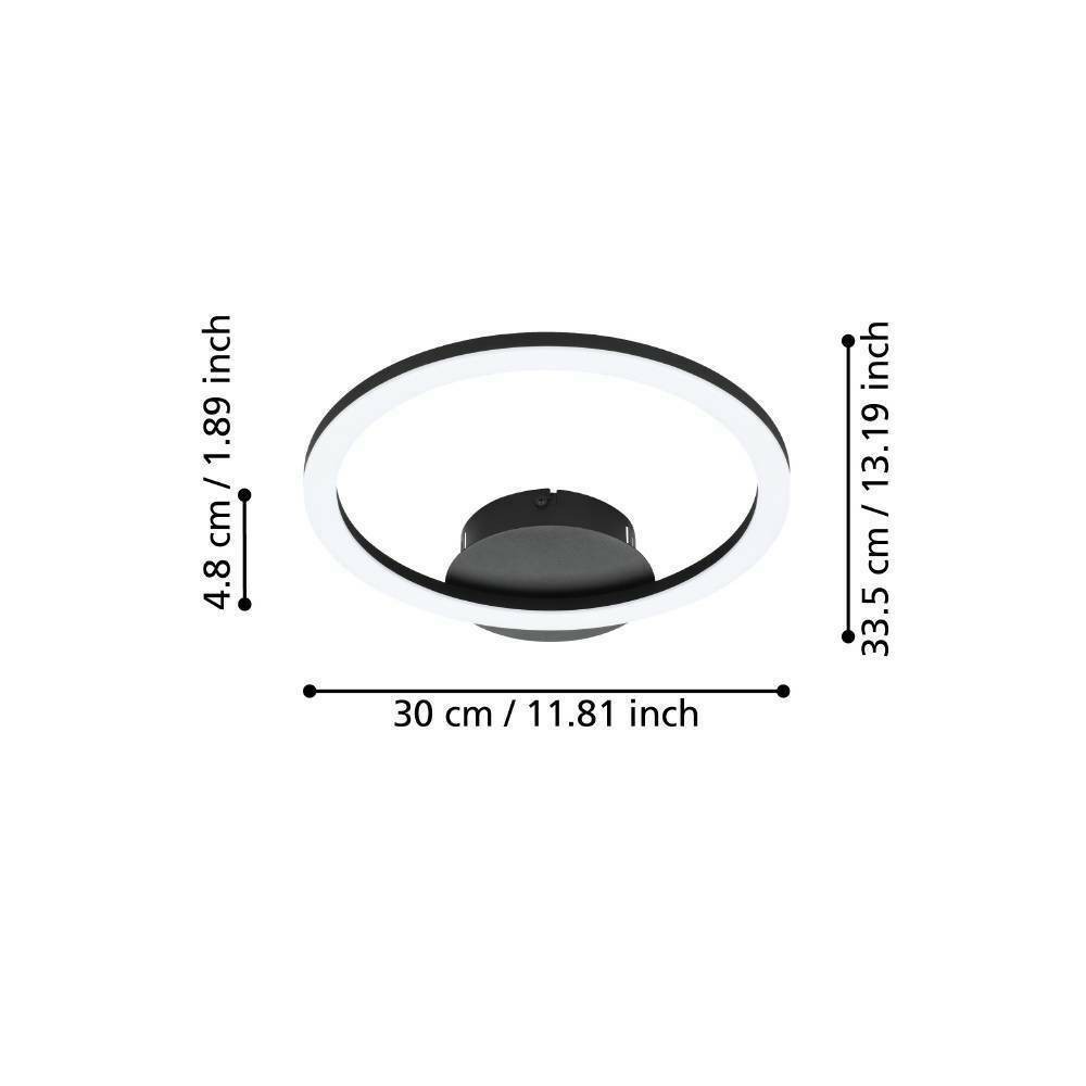 Eglo 900323 "PARRAPOS-Z" 34 Cm Uzunluğunda Çelik Siyah Tavan Armatürü