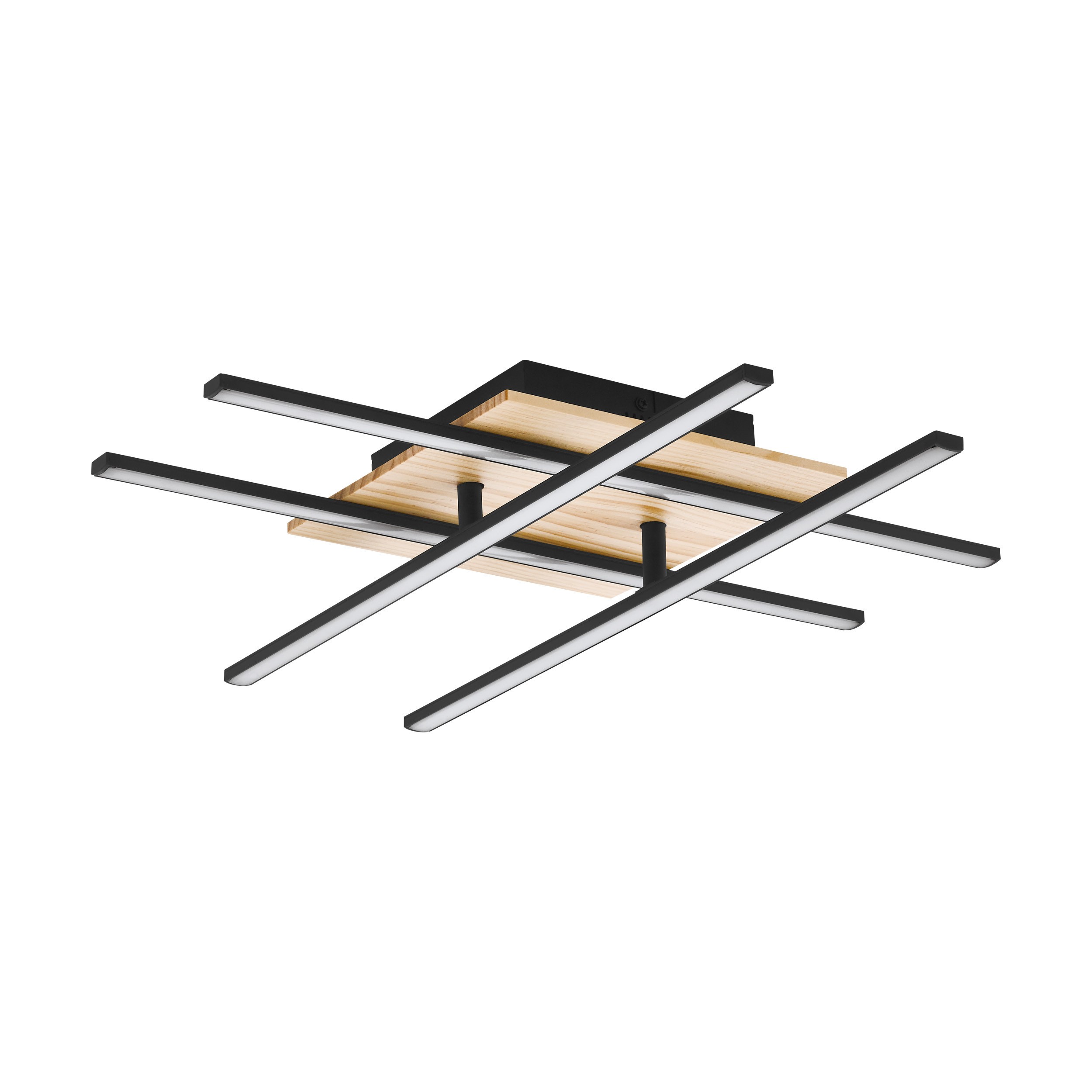 Eglo 99793 "MARINELLO 1" 50 Cm Uzunluğunda Alüminyum, Çelik, Ahşap Siyah, Kahverengi Tavan Armatürü