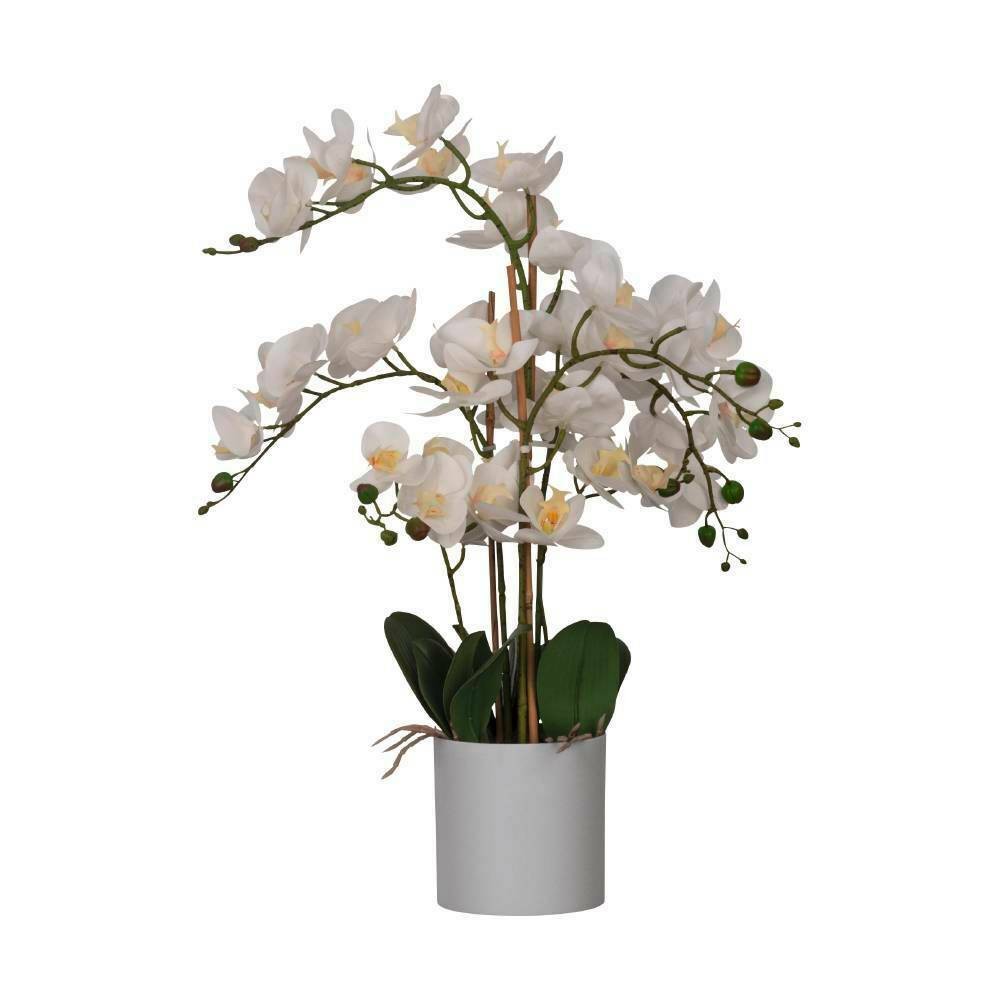 Eglo 428024 "HYUGA" 65 Cm Yüksekliğinde Plastik Beyaz Saksıda Yapay Çiçek