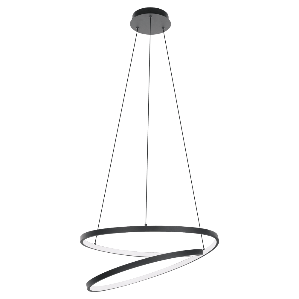 Eglo 900472 İç Mekan " Ruotale " Siyah Renk Alüminyum, Çelik Sarkıt Lamba Ip20 Led Max: 36W  Çap: 55 Cm
