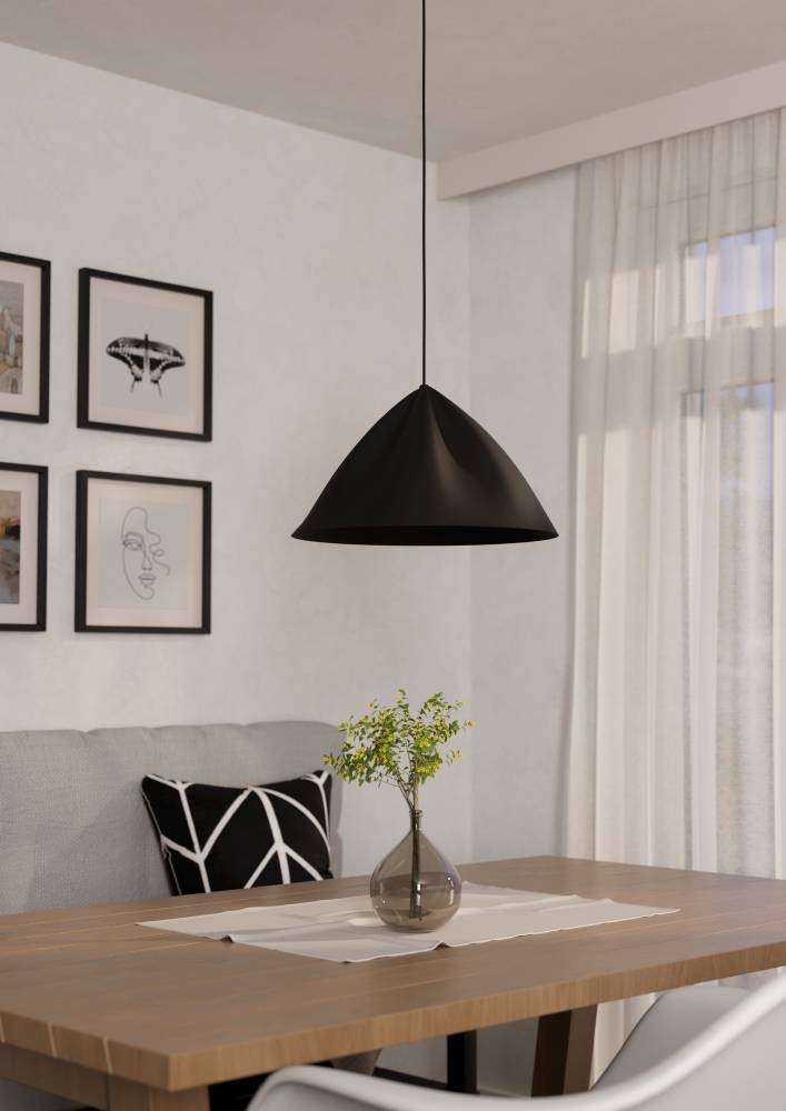 Eglo 900835 "PODERE" 110 Cm Yüksekliğinde Çelik Siyah Sarkıt Avize