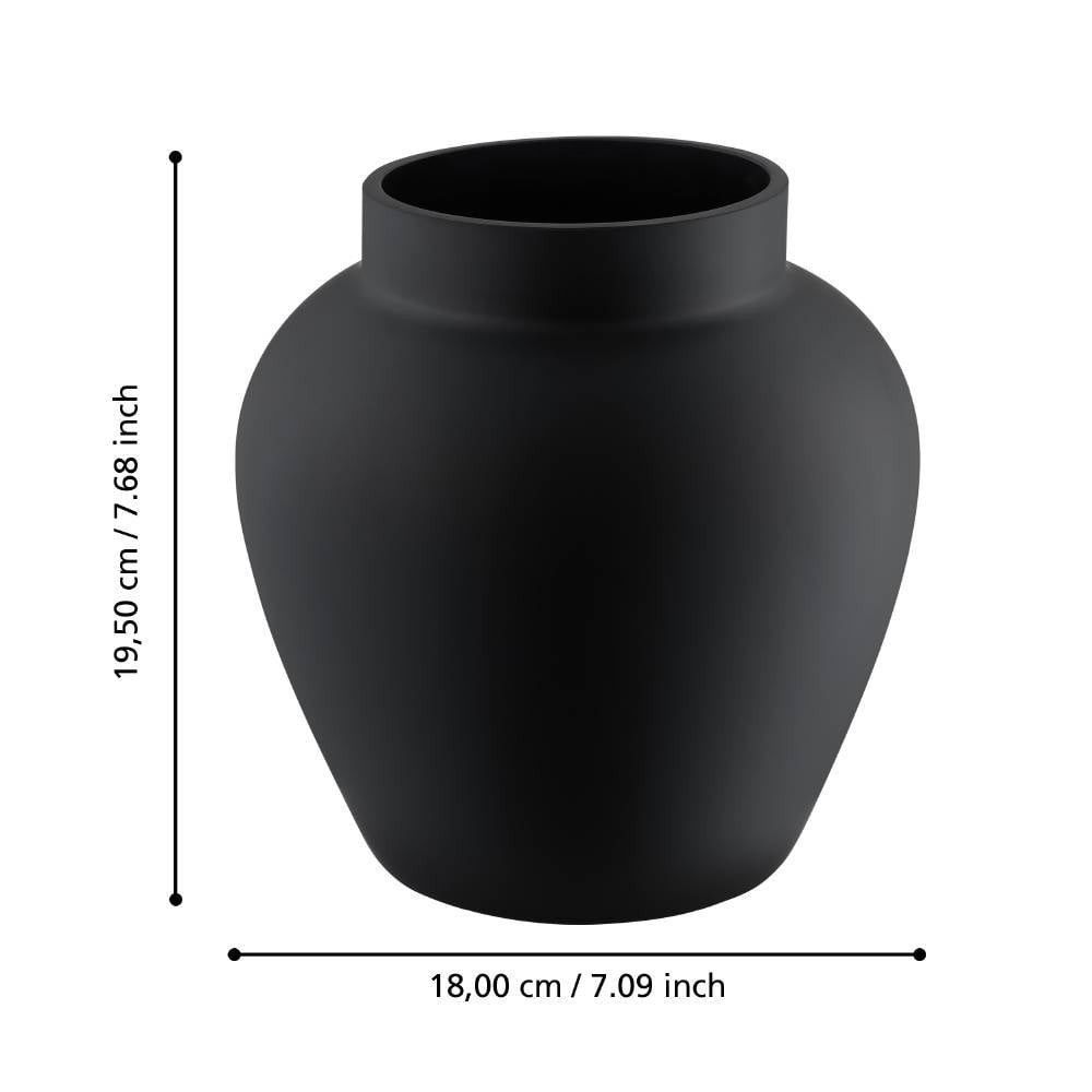 Eglo 421206 "ASINDRO" 19,5 Cm Yüksekliğinde Siyah Cam Vazo