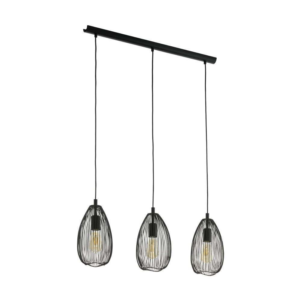 Eglo 49142 "CLEVEDON" 110 Cm Yüksekliğinde Çelik Siyah Sarkıt Avize