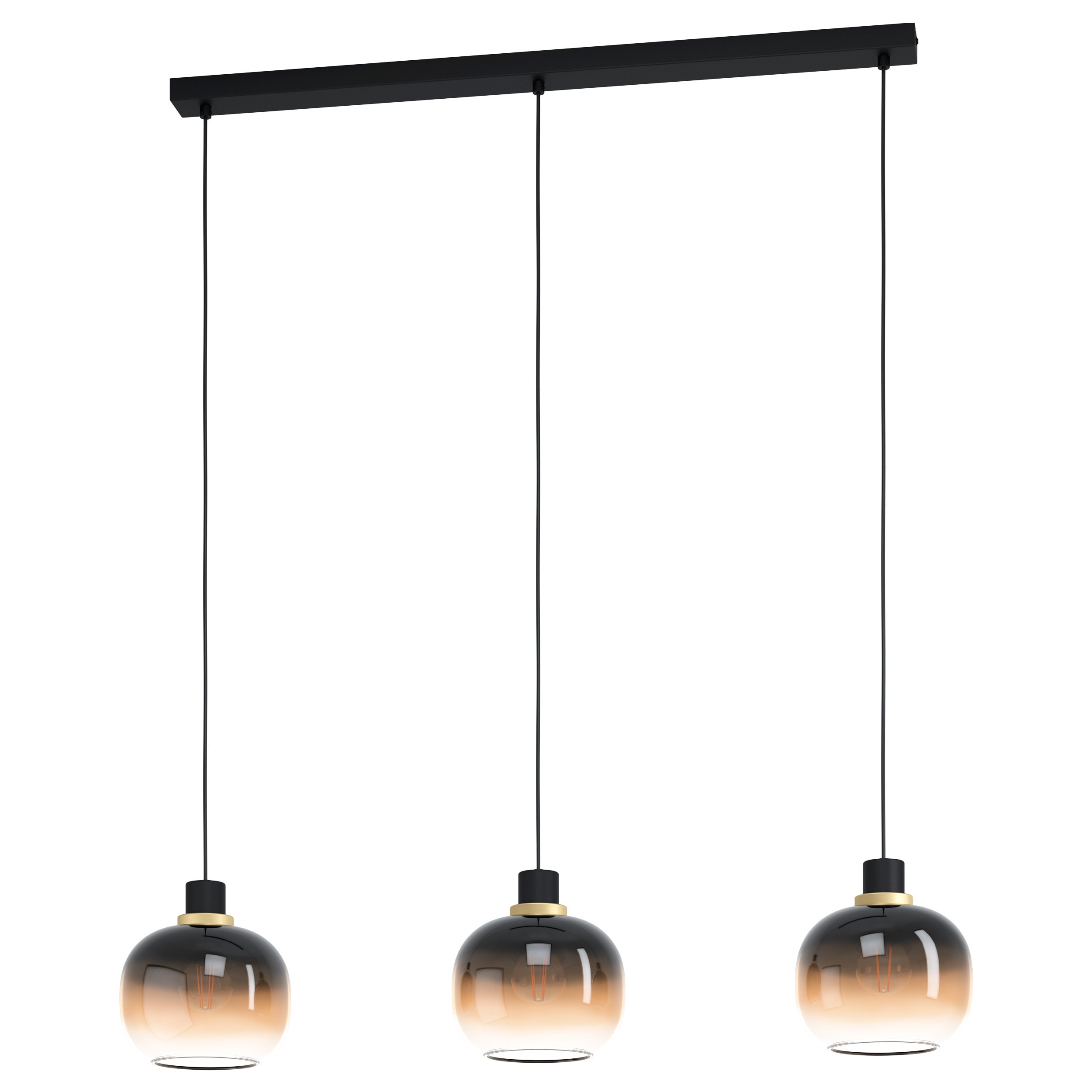 Eglo 99615 "OILELLA" 110 Cm Yüksekliğinde Çelik Siyah, Pirinç Sarkıt Avize