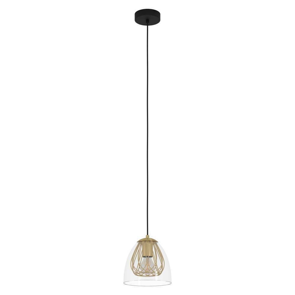 Eglo 390037 "JAZMINIA" 150 Cm Yüksekliğinde Çelik Siyah, Pirinç Sarkıt Avize