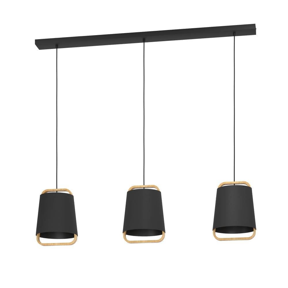 Eglo 390186 "CAMALOZA" 150 Cm Yüksekliğinde Çelik, Ahşap Siyah, Kahverengi Sarkıt Avize