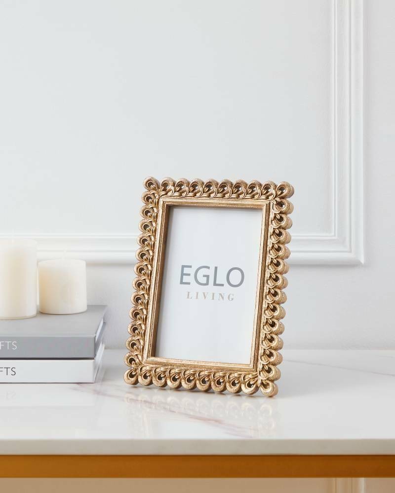 Eglo 423143 "ESASHI" 20,5 Cm Yüksekliğinde 15,5 Cm Uzunluğunda Plastik, Cam Gold Resim Çerçevesi