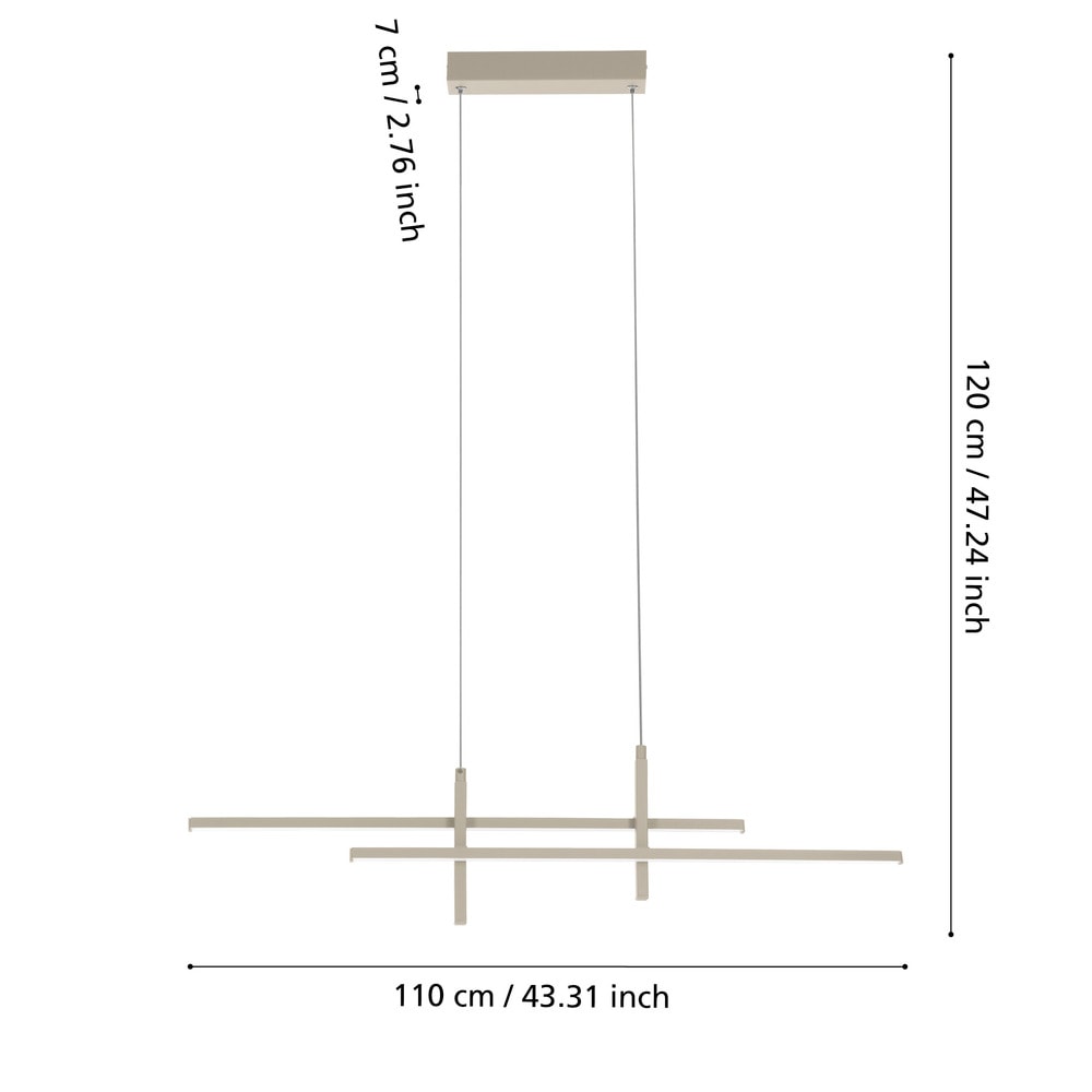 Eglo 901887 "TREPILIANO" 120 Cm Yüksekliğinde Alüminyum Çelik Sarkıt Avize